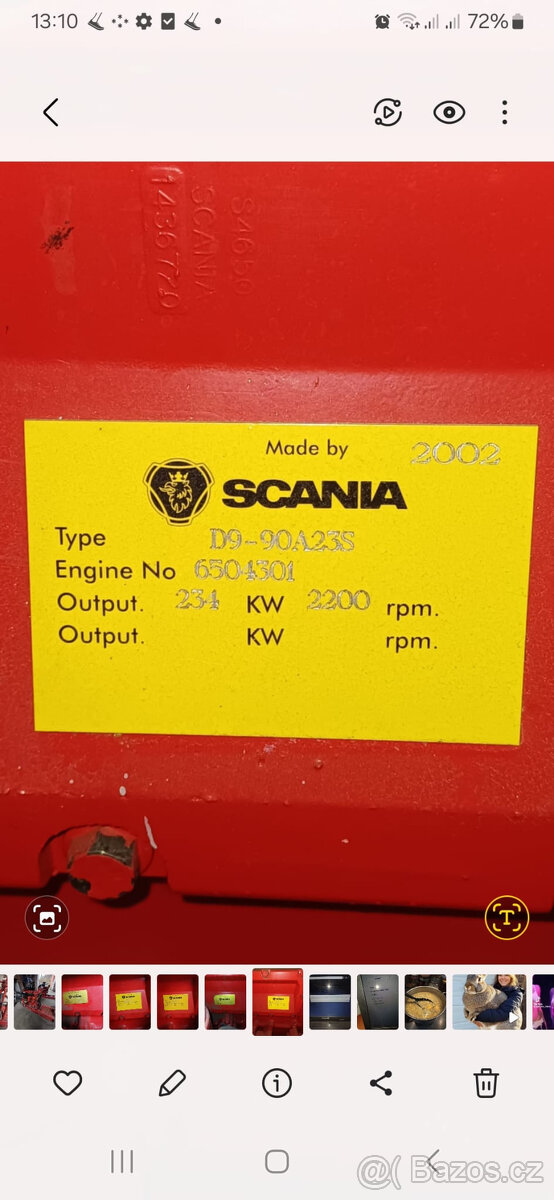 Stabilní motor Scania. r.v. 2002 - 8