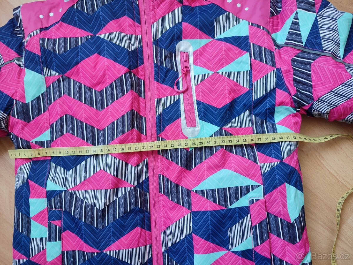 Dívčí zimní bunda vel. 134/140 + rukavice - 8