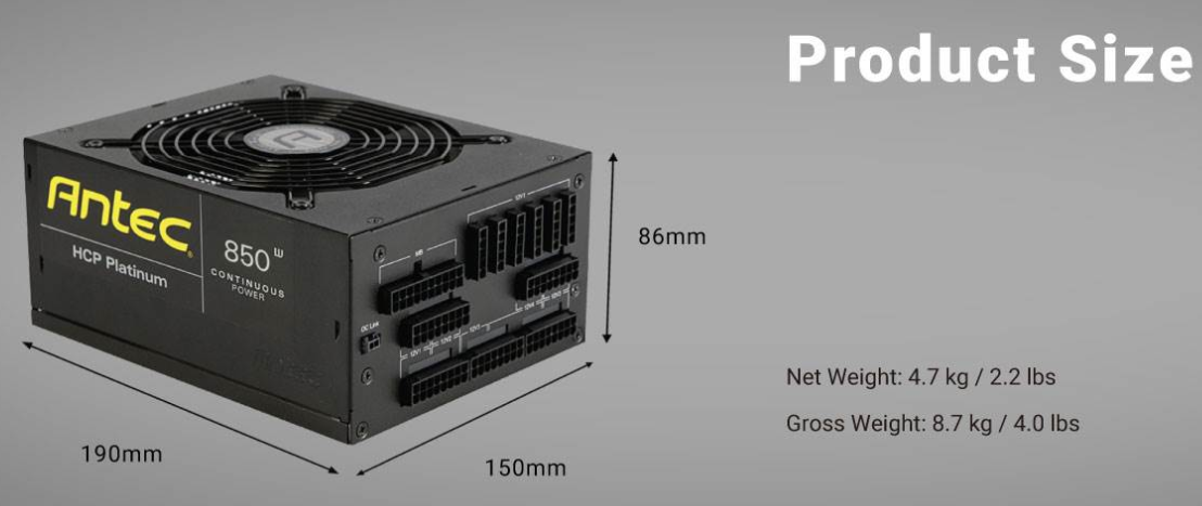 Počítačový zdroj ANTEC HCP 850W Platinum - 8