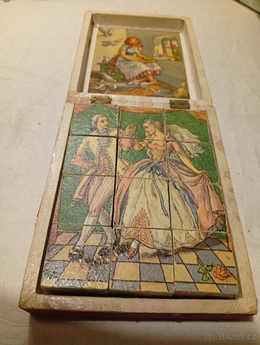 Staré dřevěné kostky Popelka - 8