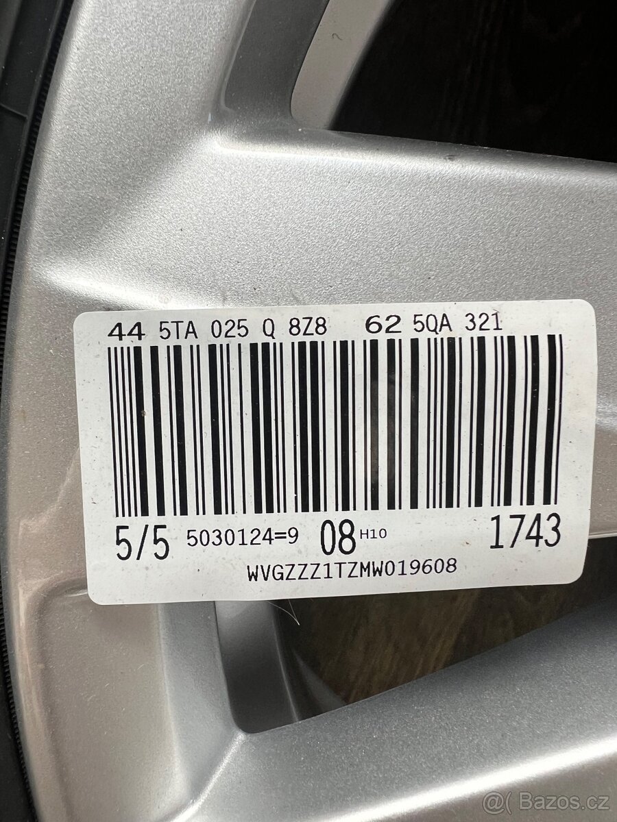 Vw Touran 5TA025Q číslo dílu originál díl. Noví disk+pneu - 8