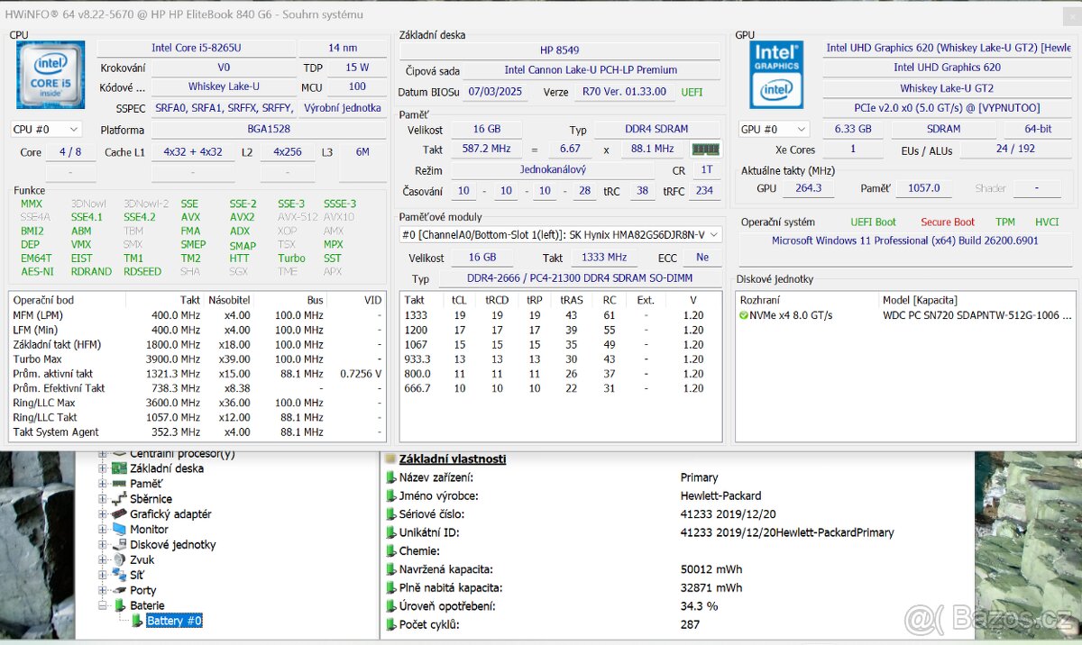 HP 840 G6 s brašnou a dokovací stanicí 512GB/16GB - 8