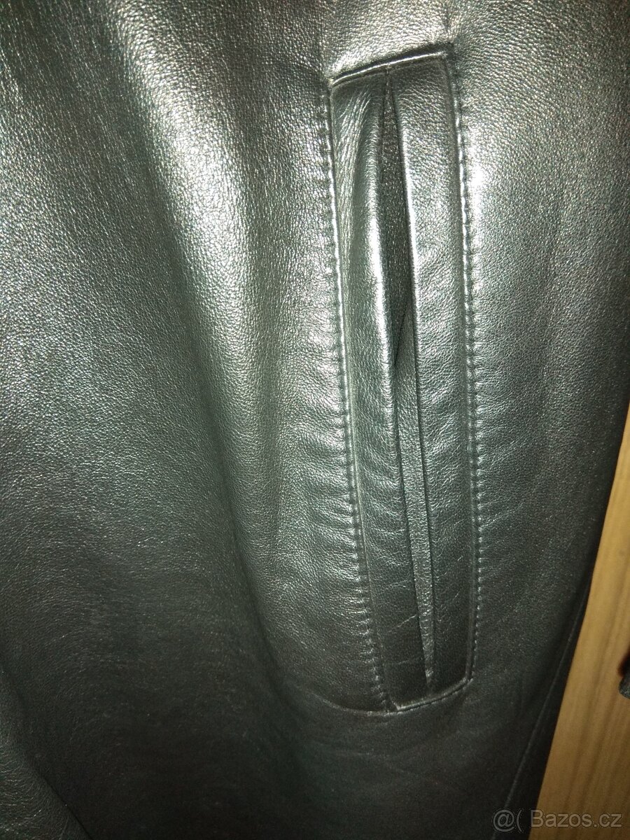 Dámský dlouhý kožený kabát - 8