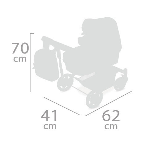 Skládací hluboký kočárek pro panenky + postylka ZDARMA - 8