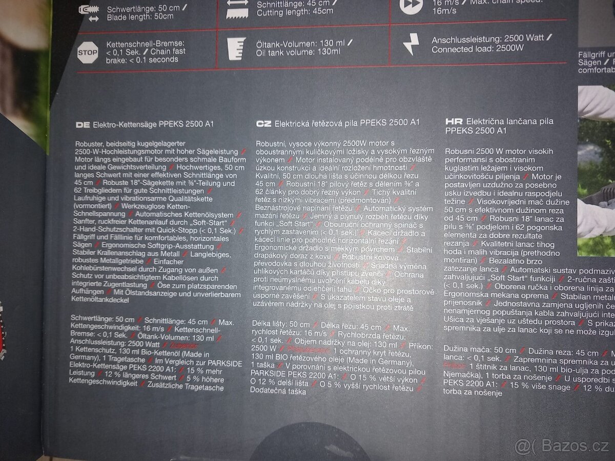 Prodám novou elektrickou řetězovou pilu Parkside performance - 8
