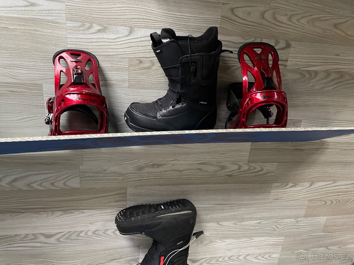 Snowboard Sims 160 cm + vázání Burton + boty Burton 45-46 - 8