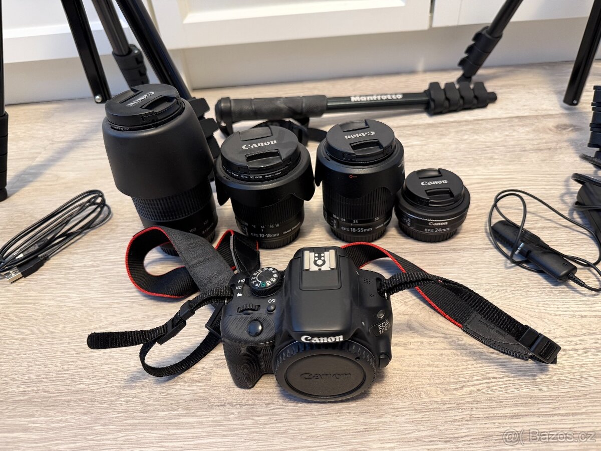 Velký set Canon EOS 100D + 4x objektiv + příslušenství - 8