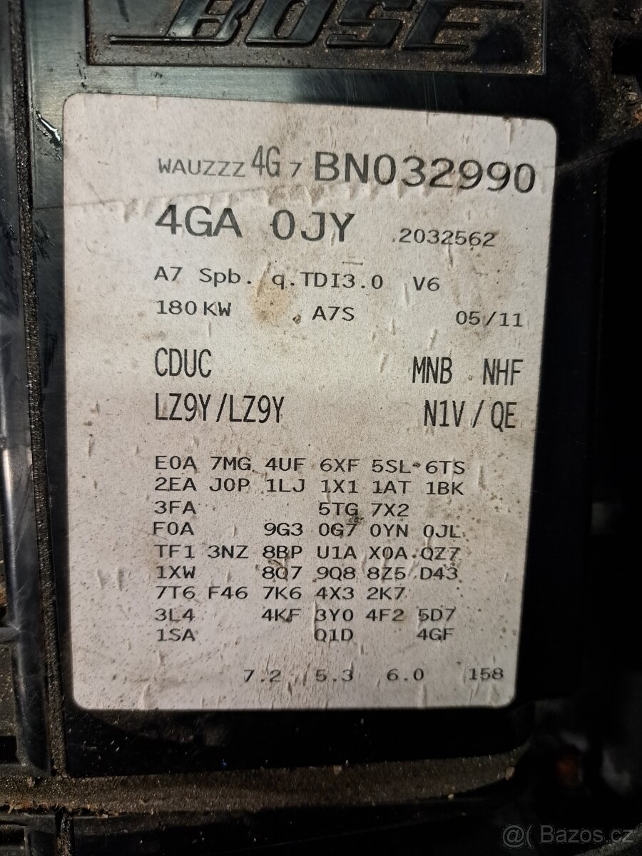 Audi A7 sportback 3.0TDI -180kW, 2011,motor, převodovka - 8