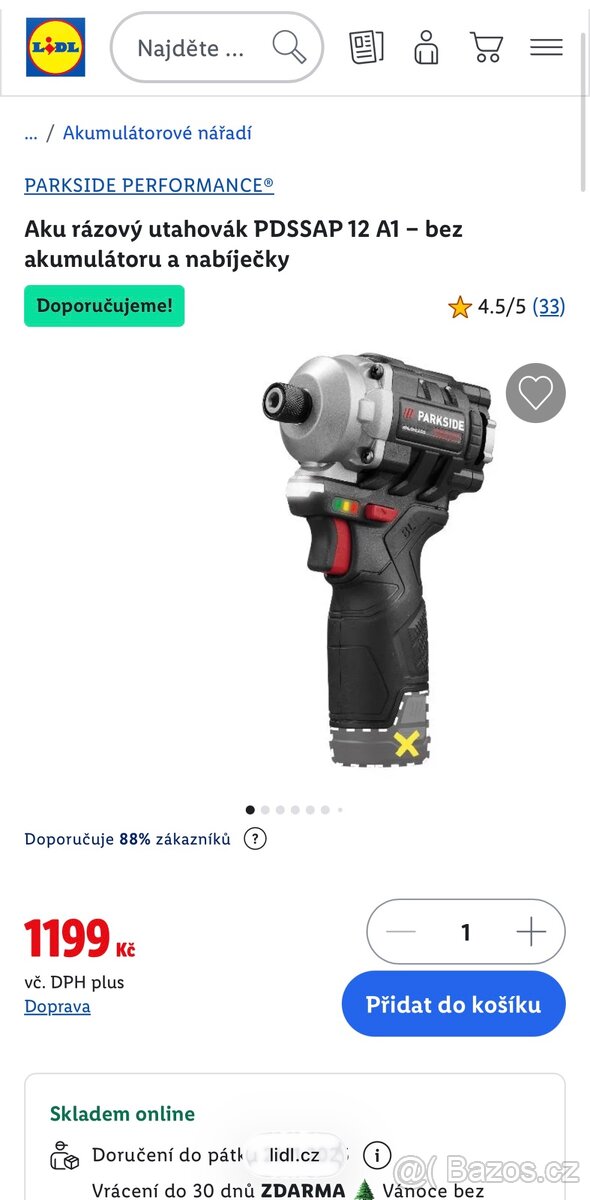 PARKSIDE Aku rázový utahovák PDSSAP 12 A1 – bez aku. a nab. - 8