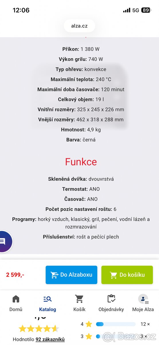 Tefal mini trouba horkovzdušná na pečení - 8