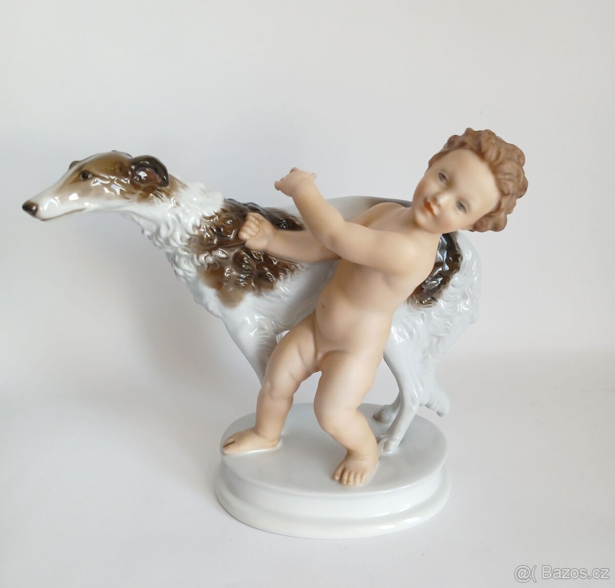 Porcelánová figurka puttiho a barzoje - Rosenthal - Německo - 8