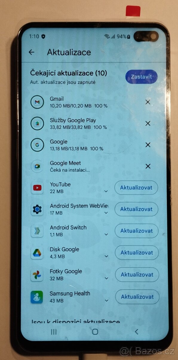 Prodám mobil Samsung Galaxy S10+ 8GB/128GB, černý, Stav A - 8