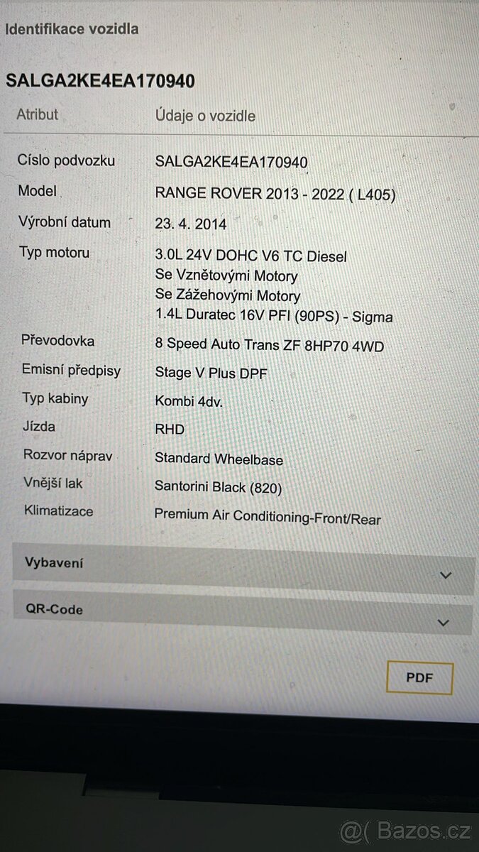 Range rover Vogue L405 2014 3.0tdv6 hse díly z celého vozu - 8