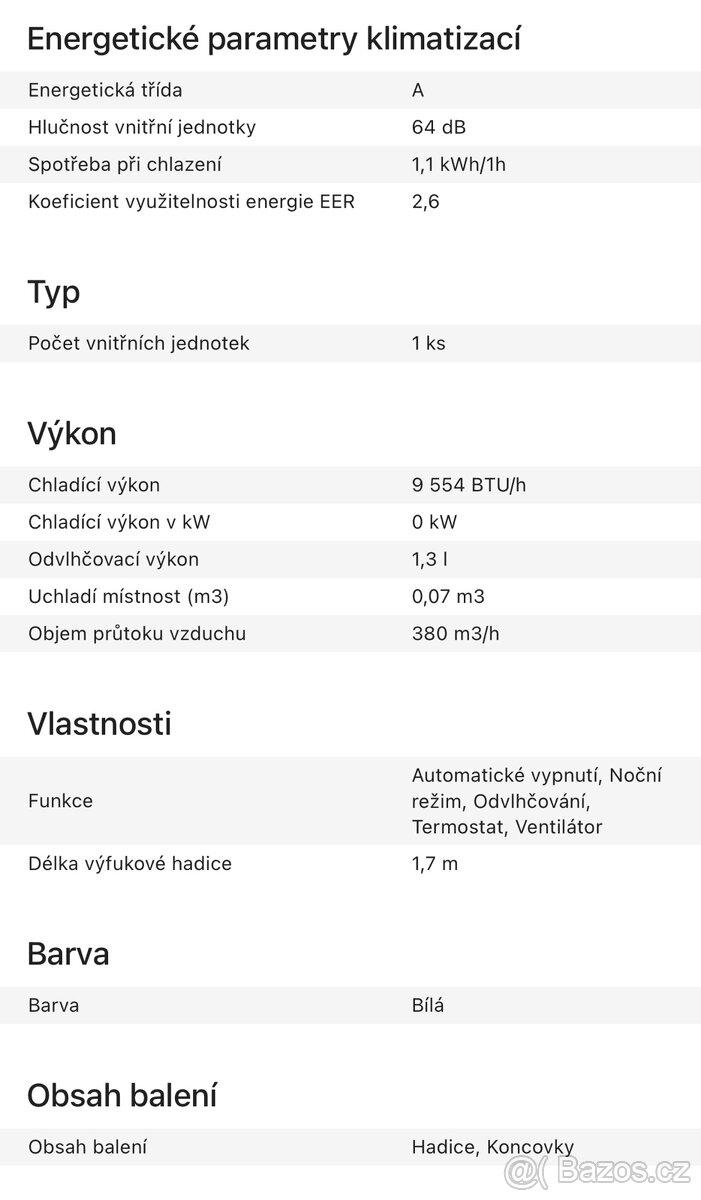 Mobilní klimatizace WHIRLPOOL PACW29COL - 8