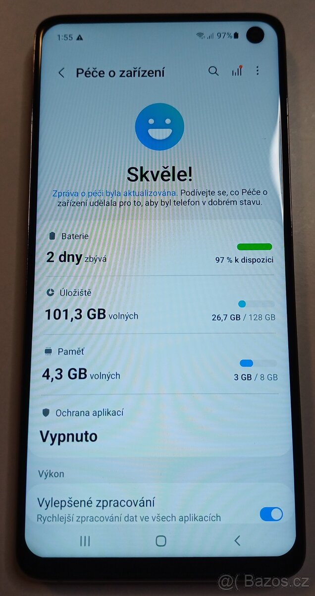 Prodám mobil Samsung Galaxy S10, 8GB/128GB, stav A - 8
