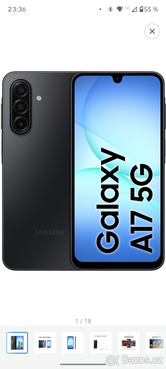 Nový Samsung A17 5G Black 4Gb/128GB , záruka 24m, nepoužitý - 8