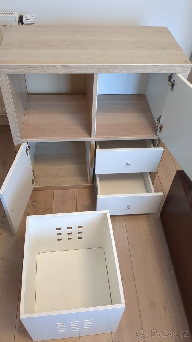 Policové díky IKEA KALLAX vz. bíle moř. dub s vložkami - 8