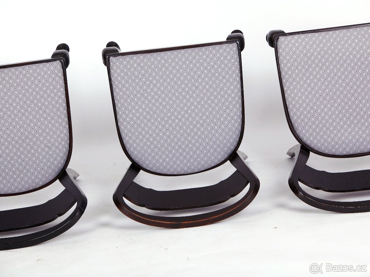 4x značené židle THONET, nové čalounění. - 8