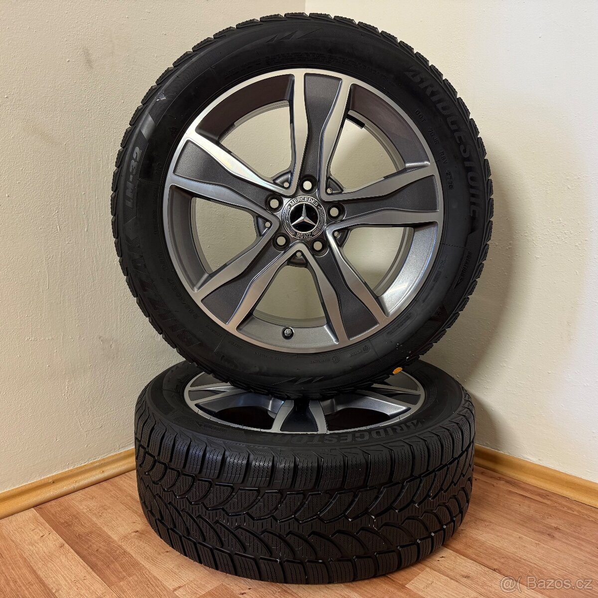 MERCEDES C W205 5x112 R17 ET48,5+ZIMNÍ 225/50R17 7,5/7mm - 8