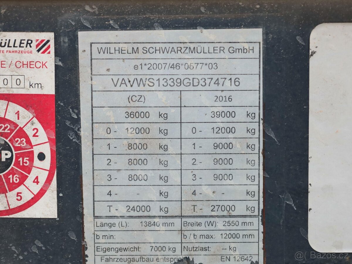 Schwarzmüller SPA 3/E, MULDA, LOW DECK, ZVEDACÍ NÁPRAVA, NÁP - 8