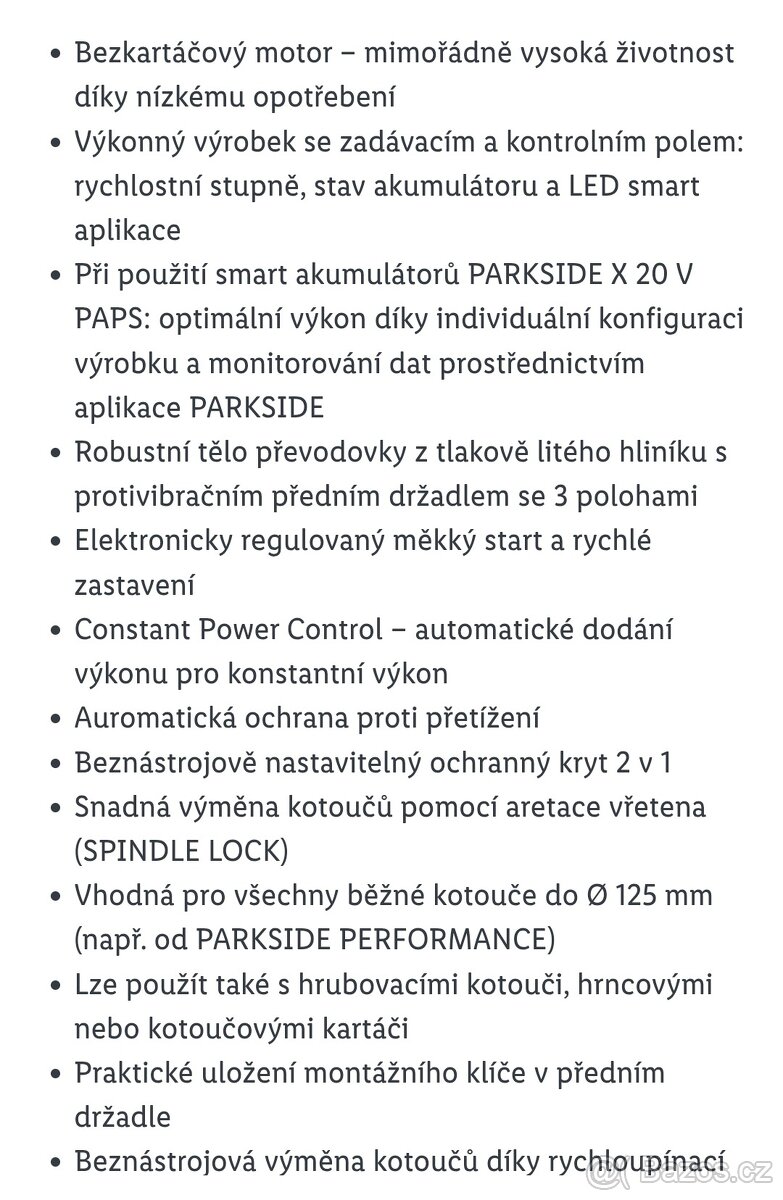 Aku bruska peformance 125 užší čelo - 8