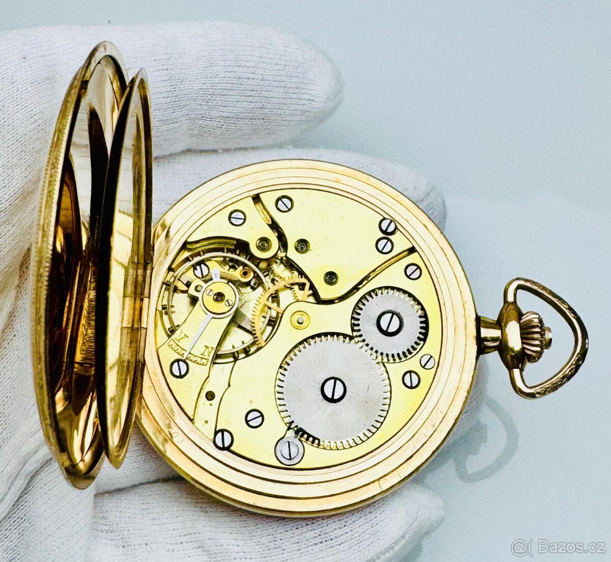 PÁNSKÉ ART DECO KAPESNÍ HODINKY S ETUI A ŘETÍZKEM - 8