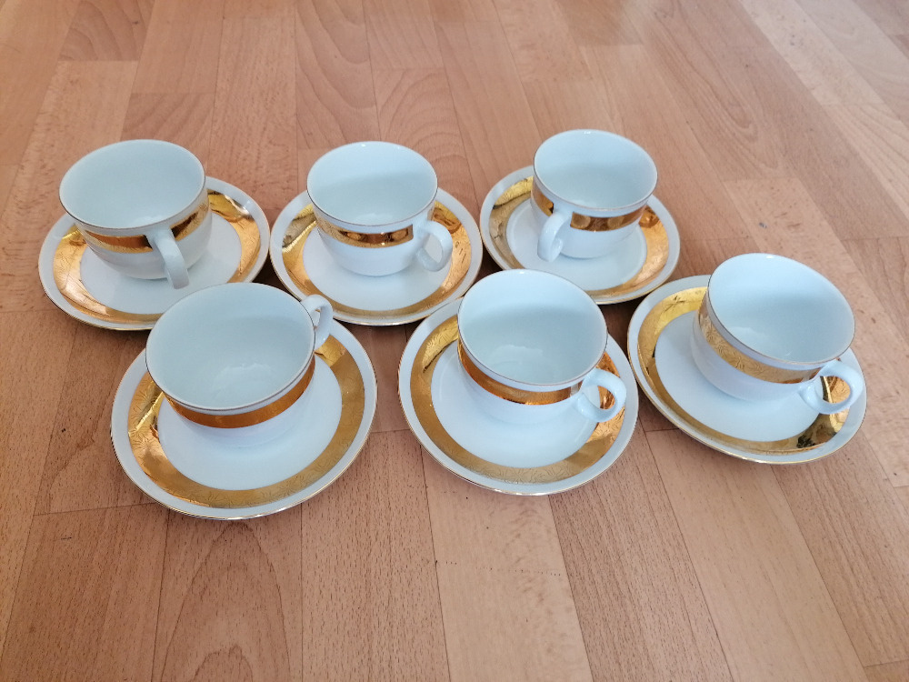 Starožitný porcelánový čajový kávový jídelní servis souprava - 8