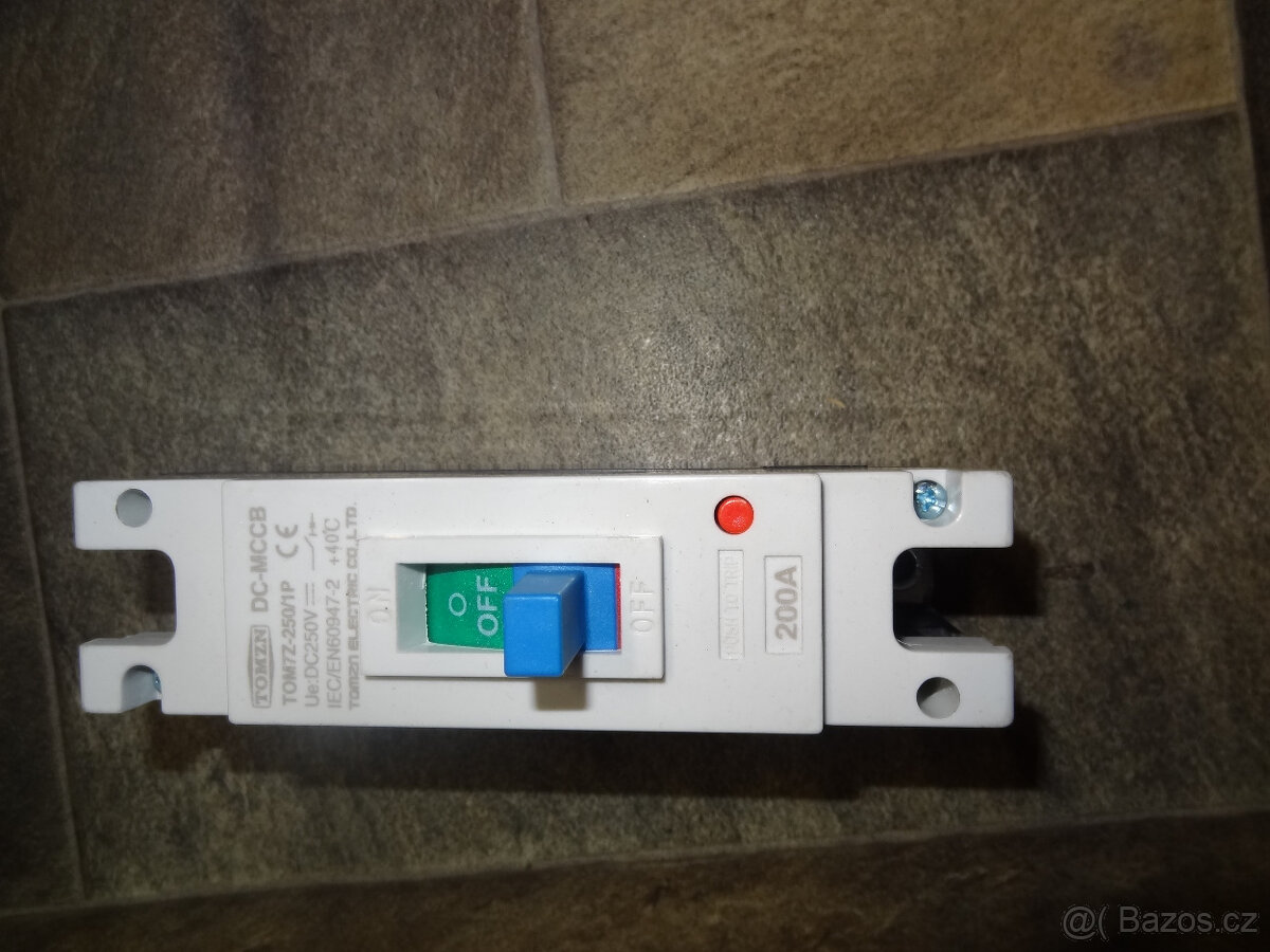 200A 250V DC 1P JISTIC odpojovac pro FVE baterie akumulatory - 8