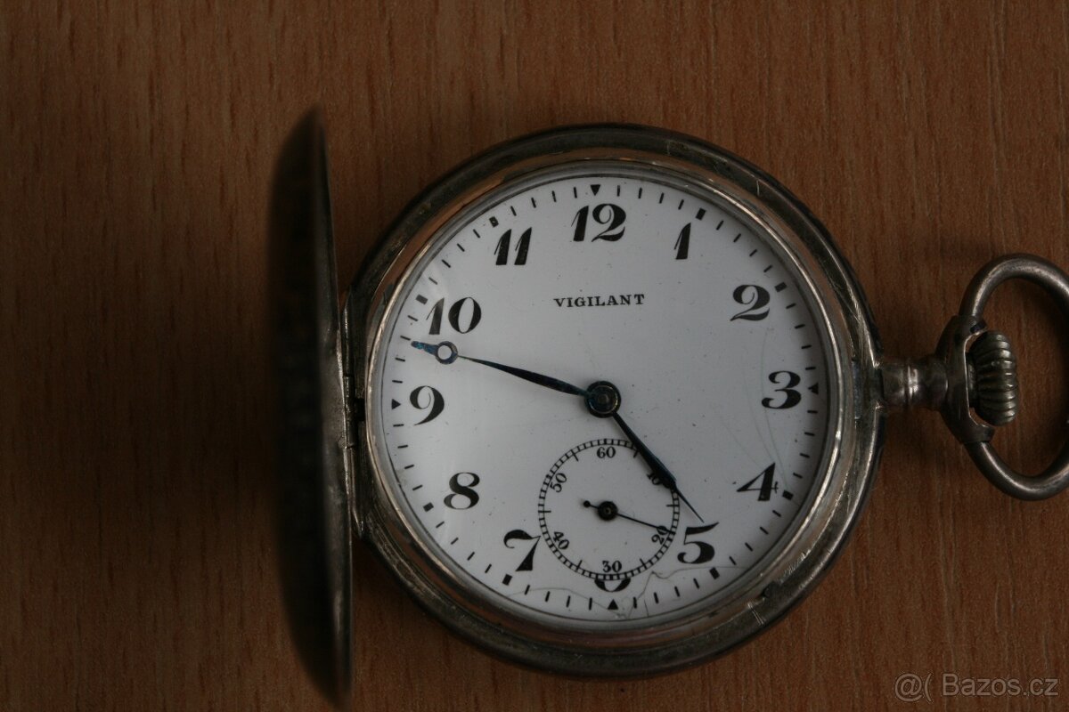 Historické starožitné stříbrné, tulové kapesní hodinky - 8