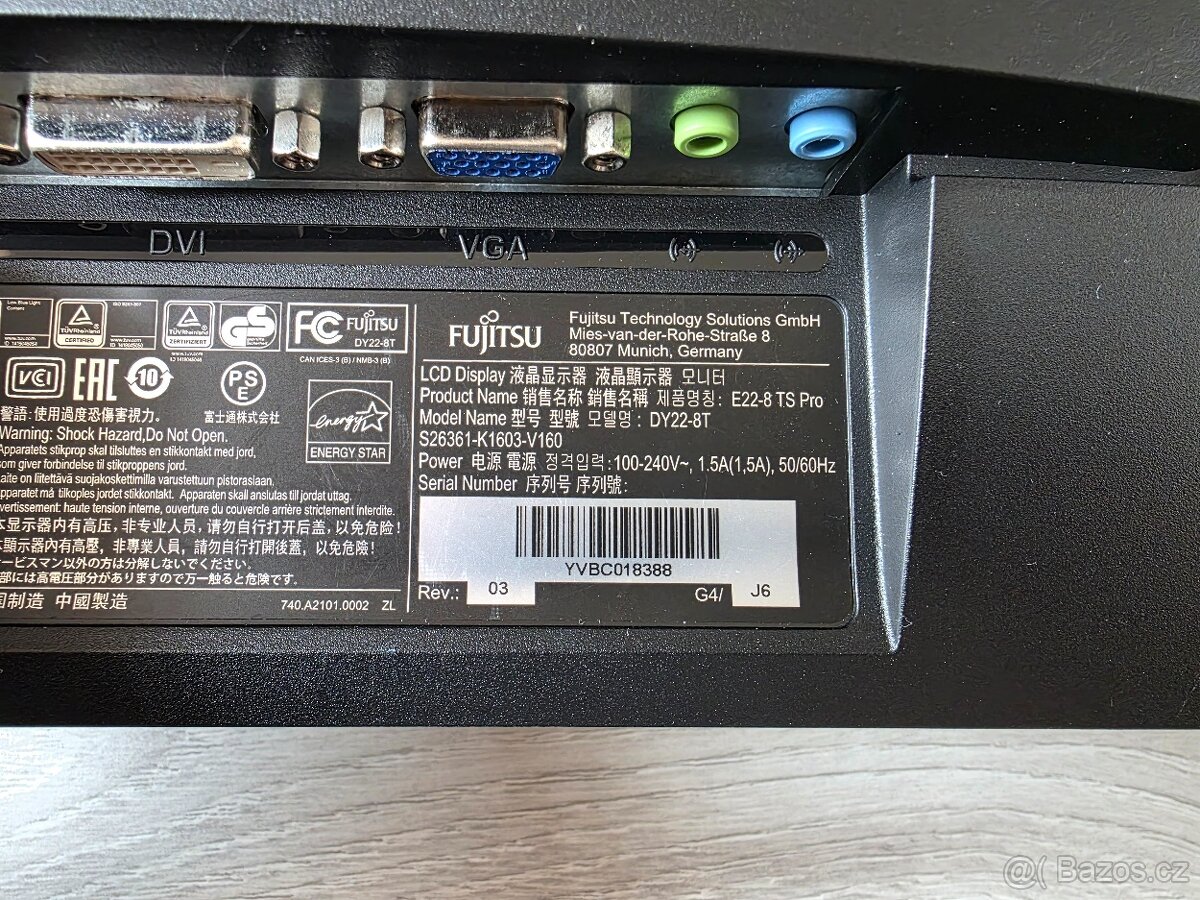 Fujitsu E22-8 TS Pro - 21,5" / 22" FHD IPS, 5ms DP - 8