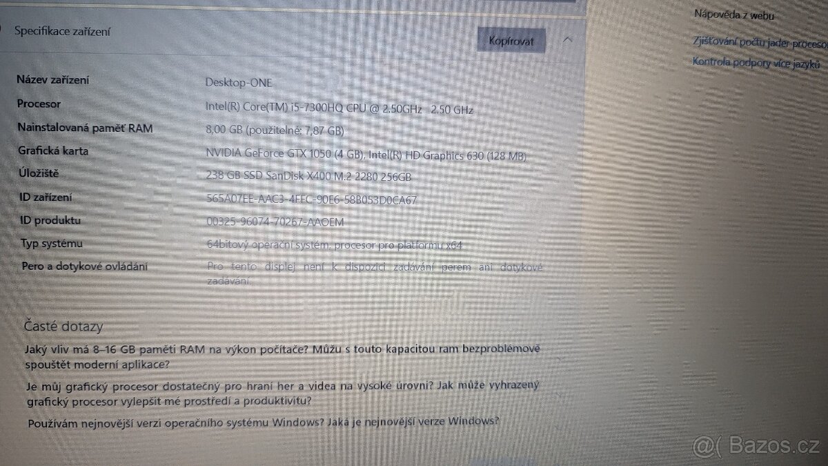 Prodám NTB Dell Inspiron 15 - 8