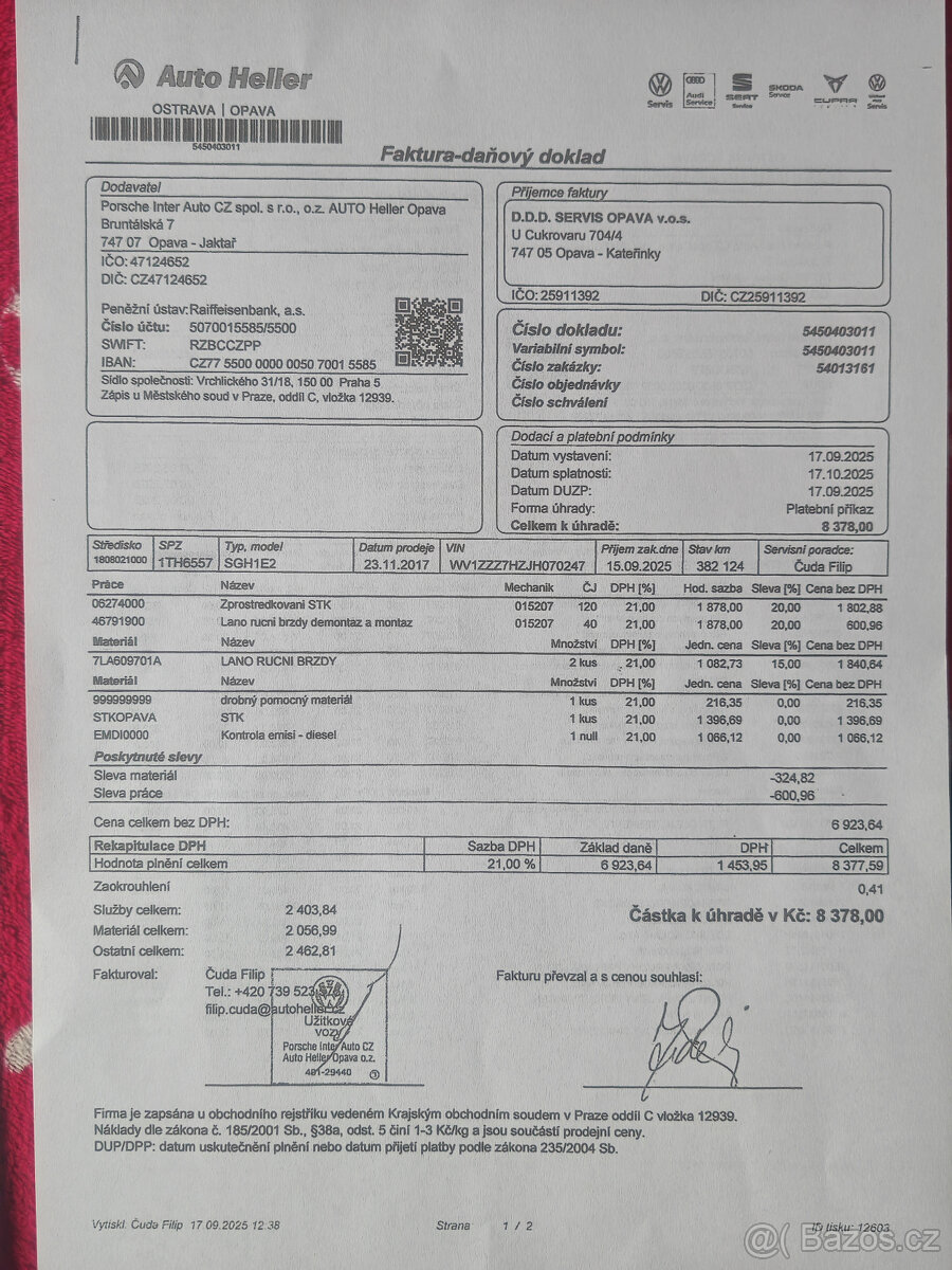 Transporter 2018 CZ Kup Servis za 220tis. Kč Serviska 2.0td - 8