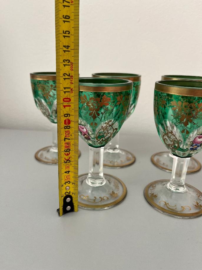 malované zelené skleničky - 8