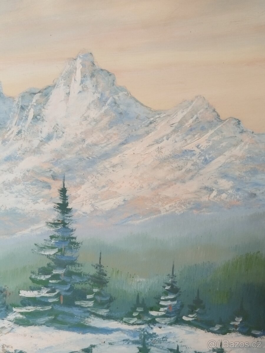 obraz ZIMNÍ VYSOKÉ TATRY, olej, Jan Boža Pospíšil 1946 - 8