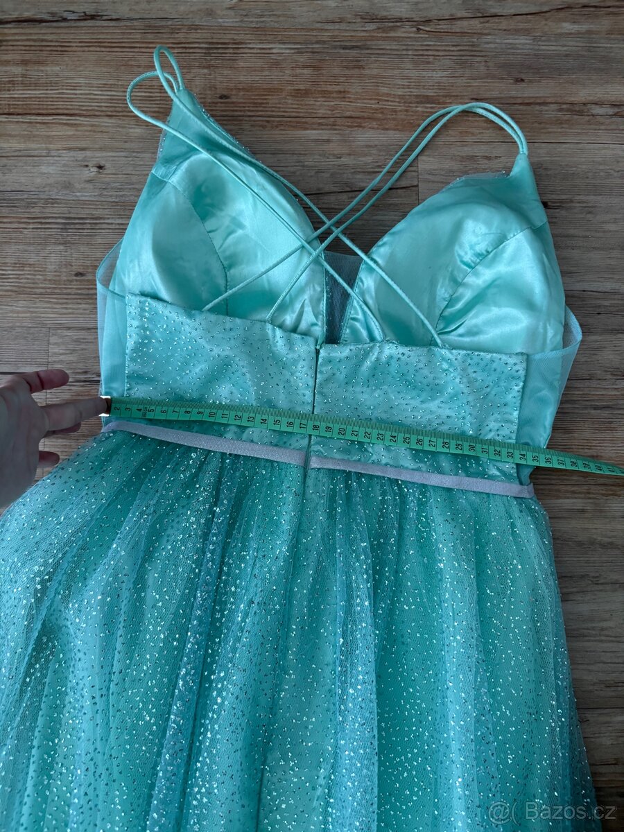 Tyrkysové šaty na maturitní ples / závěrečnou taneční lekci - 8