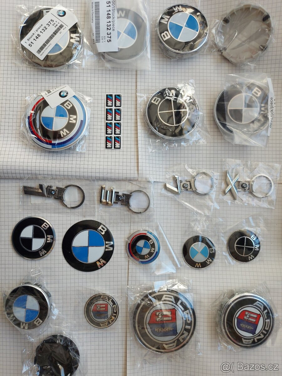 BMW logo, emblém, znak, krytky, čepičky, klíčenky - 8