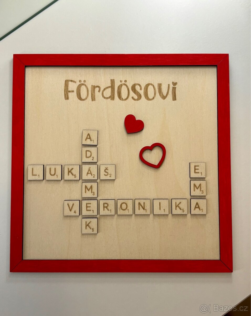 Rodinný dřevěný obraz scrabble - 8