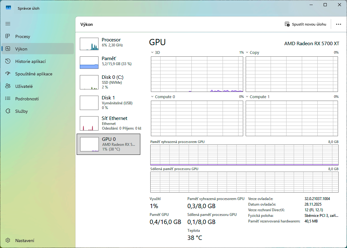 Herní počítač s RX 5700 XT, Ryzen 7 - 8