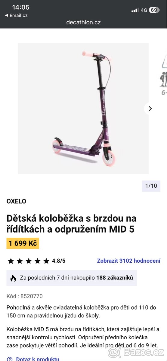 Dívčí koloběžka Oxelo - 8