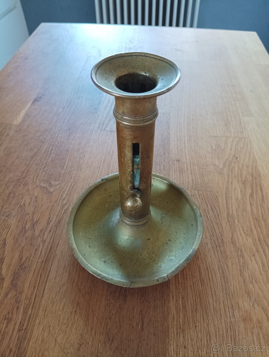 MOSAZNÝ EMPÍROVÝ SVÍCEN BIEDERMEIER 19. STOLETÍ Z FRANCIE - 8