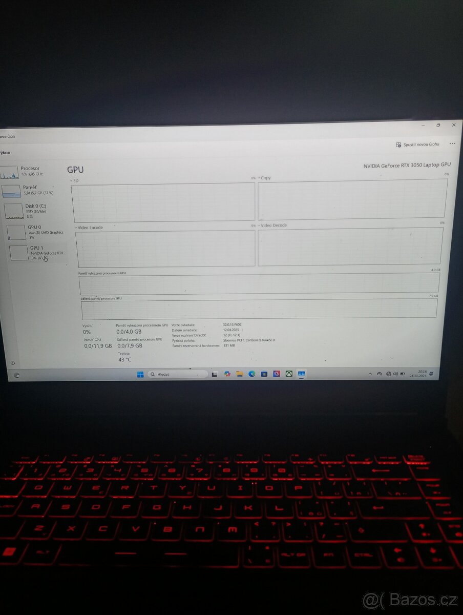 Herní notebook: MSI GF63 Thin 11UC - 8