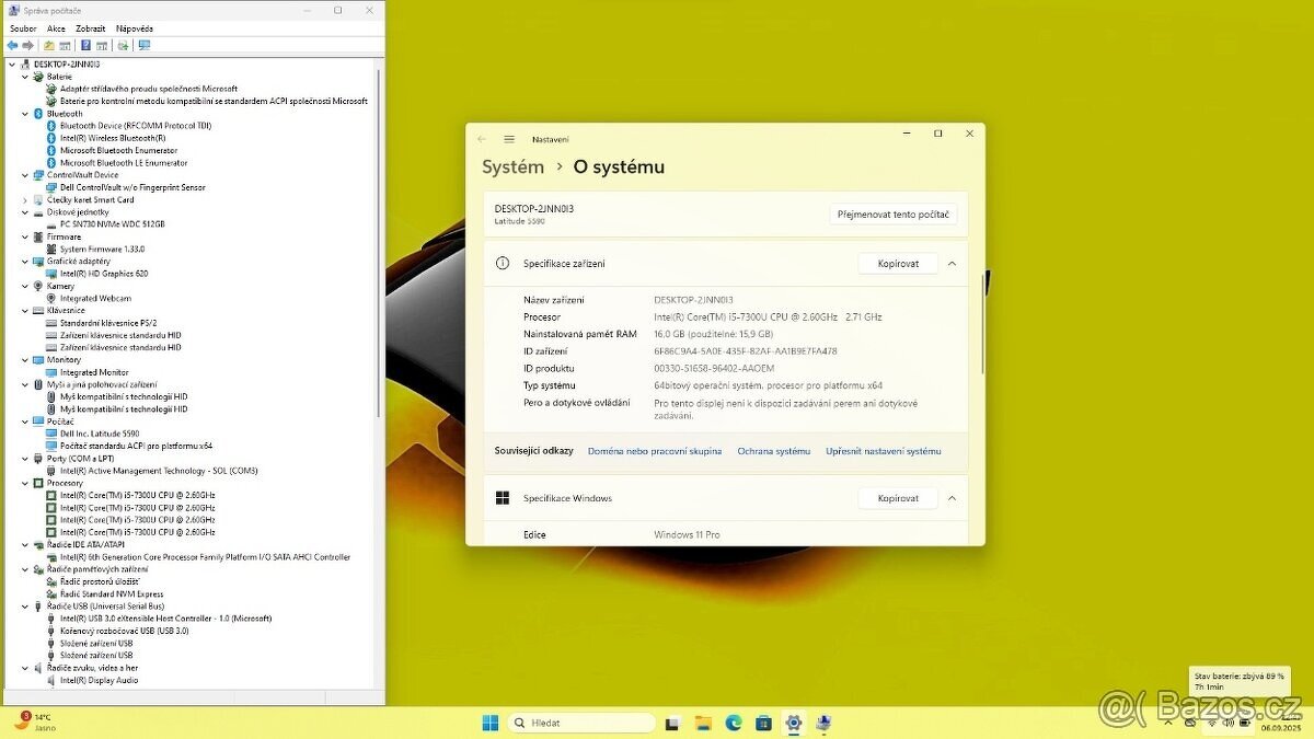 DELL LATITUDE E5590 /i5-7300/16GB/SSD512GB/WIN11/ZÁRUKA - 8