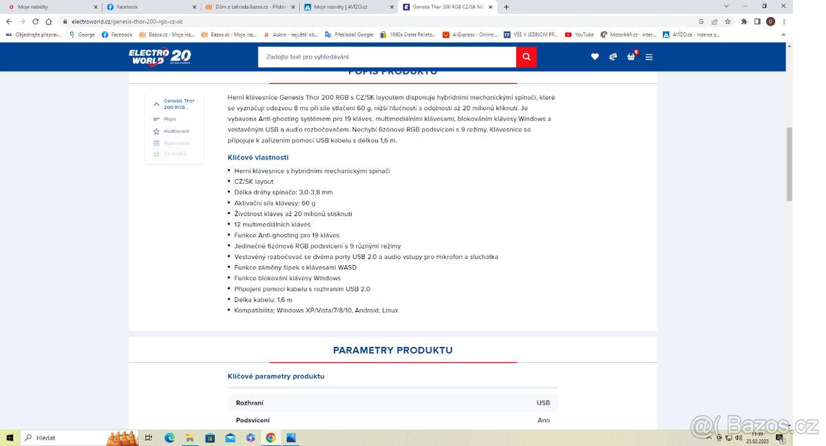 Herní podsvětlená klávesnice s USB a audio výstupy - 8