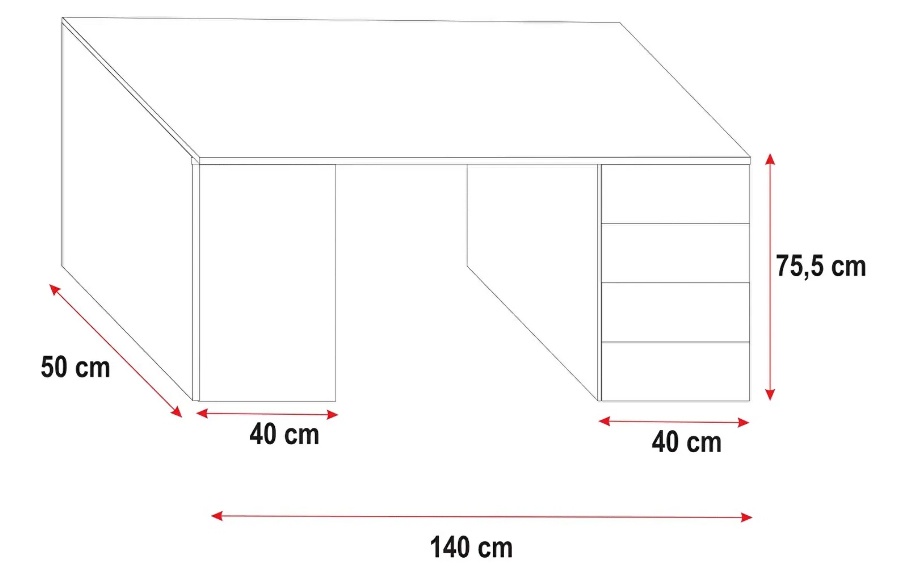Nová multifunkční patrová postel, psací stůl, skříň - 8
