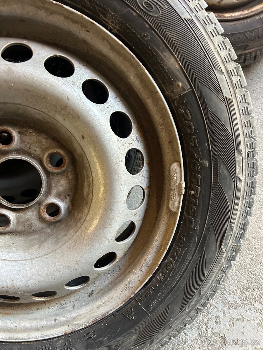 Plechový Disk VW T5 5x120 16” 6 ks + pneu 205/65/16C - 8