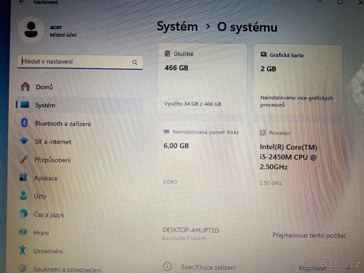 Packard Bell P5WS0 (ACER ) i5 - 8