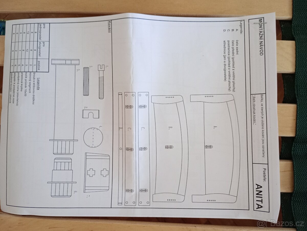 Rám postel z masivu (200180cm) a lamelové rošty - 8