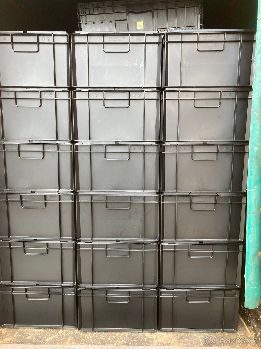 Ukládací box plastový, přepravka s víkem KLT 4622 za 200 kč - 8