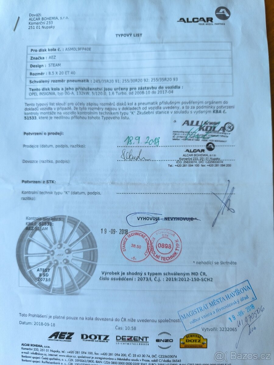 Alu kola sada AEZ 8,5 x 20 ET 40 - 8