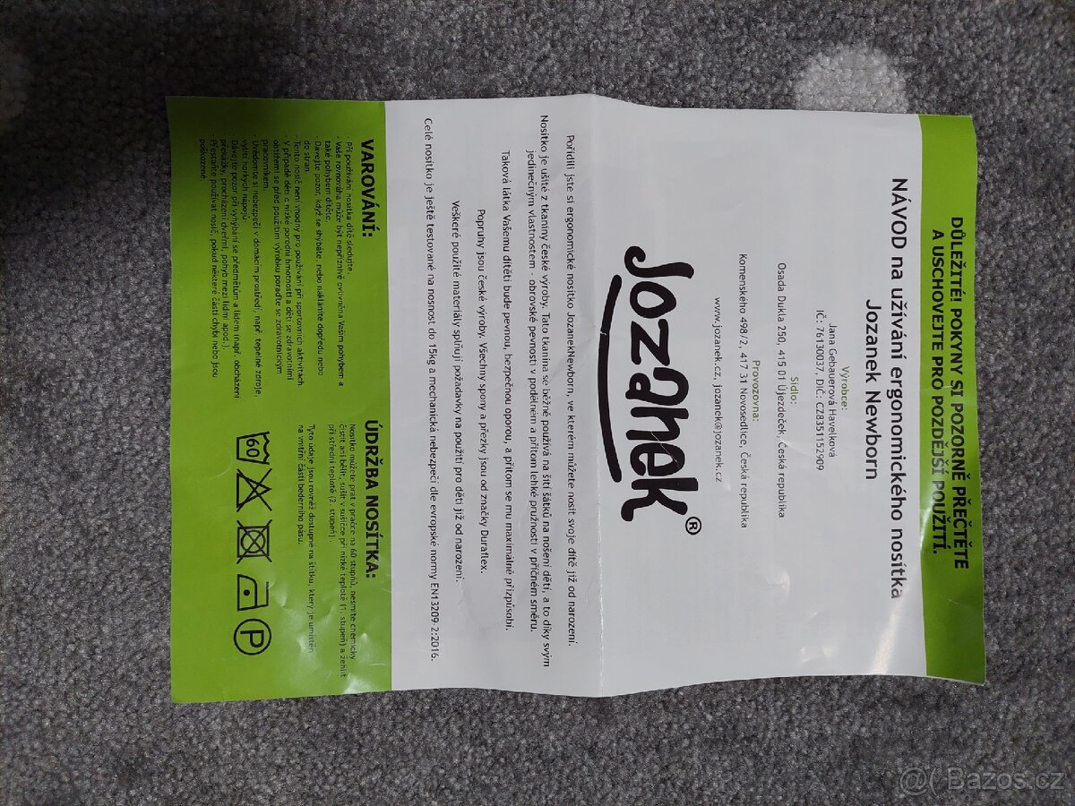 Novorozenecké nosítko Jožánek Newborn - 8